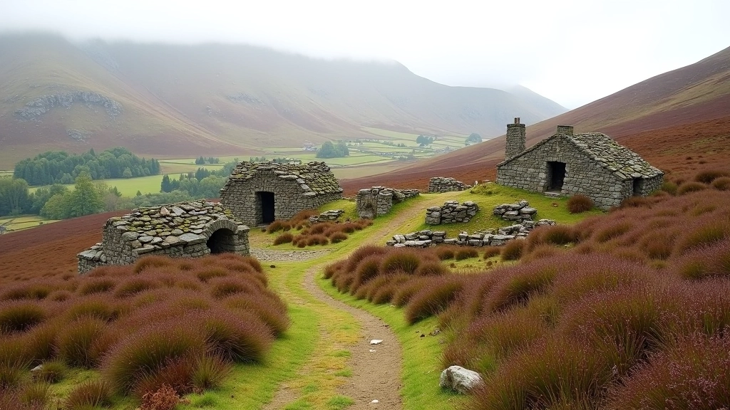Miners Village Trail - industrial heritage ruins and moorland