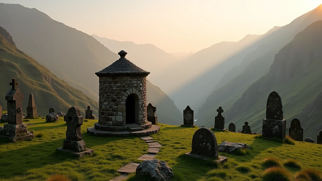 Glendalough Monastic Heritage Walk - round tower and stone ruins