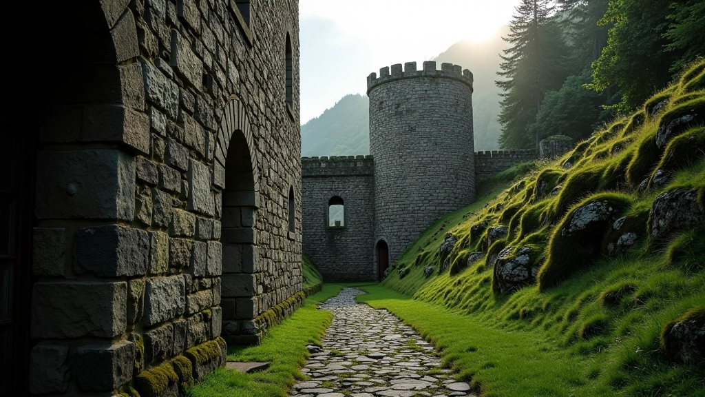 Ancient monastic stone structures in Glendalough valley